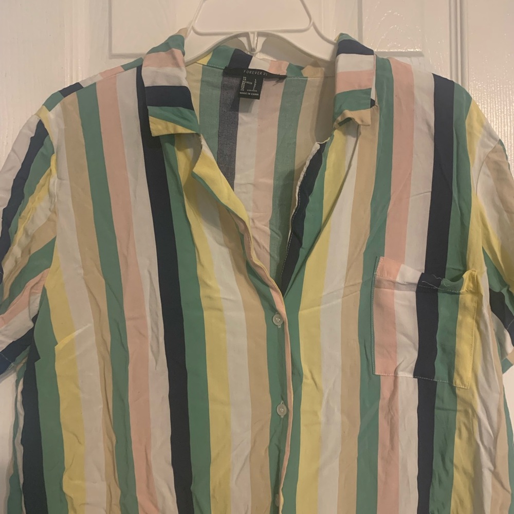 Forever 21 pastel striped t shirt dress